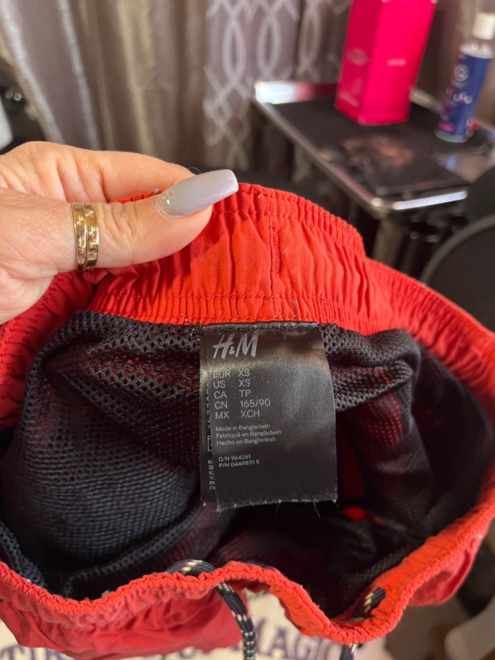 H&M Bright Red Elastic Waist Swim Shorts